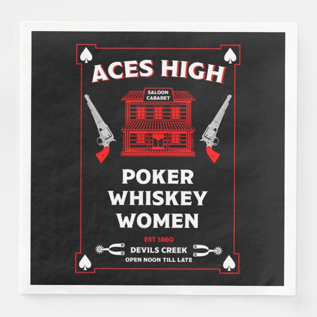 Guardanapo De Papel De Jantar Cowboy American Frontier Saloon (Frente)