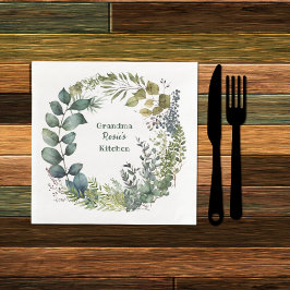 Guardanapo De Papel De Jantar Cozinha da avó | Piso de Aquarela Personalizado