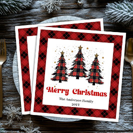 Guardanapo De Papel De Jantar Cozy Buffalo Christmas Napkin Personalized