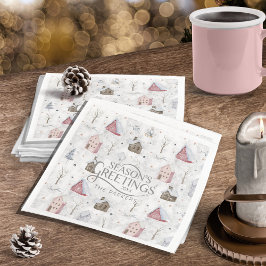 Guardanapo De Papel De Jantar Cozy Home Christmas Pink ID985