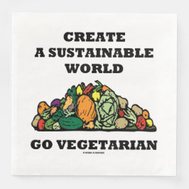 Guardanapo De Papel De Jantar Criar Um Conselho Vegetariano Mundial Sustentável