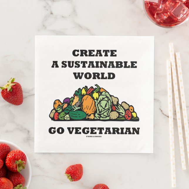 Guardanapo De Papel De Jantar Criar Um Conselho Vegetariano Mundial Sustentável (Insitu)