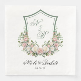 Guardanapo De Papel De Jantar Crista Floral Rosa