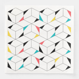 Guardanapo De Papel De Jantar Cubos coloridos, modernos, alegres, modernos e fel