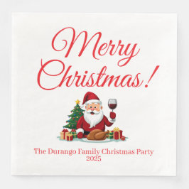 Guardanapo De Papel De Jantar Customisable Happy Santa Claus Christmas Dinner