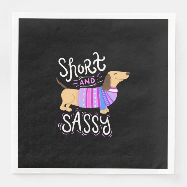 Guardanapo De Papel De Jantar Dachshund Short E Sassy (Frente)