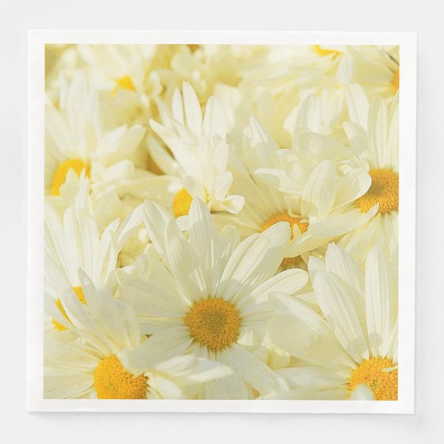 Guardanapo De Papel De Jantar Daisy Flowers Paper Napkins (Frente)