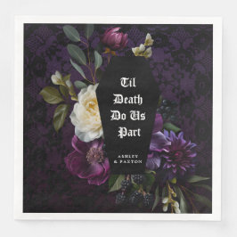 Guardanapo De Papel De Jantar Dark Academia Gothic Floral | Til Death Nos Parte