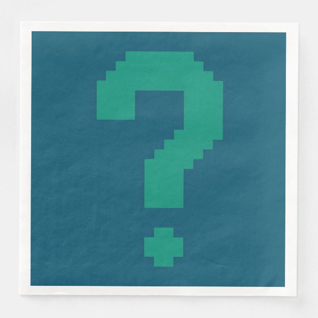 Guardanapo De Papel De Jantar Dark Teal Question Mark Standard Dinner Napkin  (Frente)
