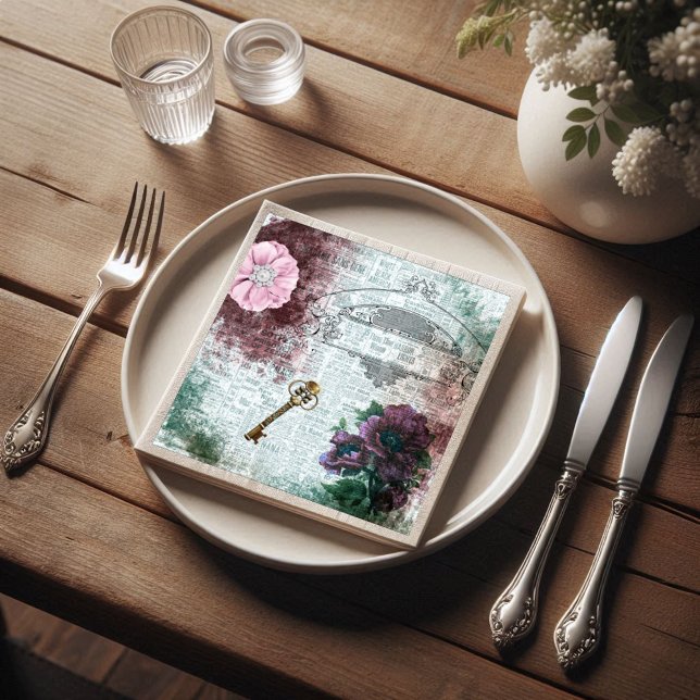 Guardanapo De Papel De Jantar Decoupage de Ephemera Floral Vitoriana (Criador carregado)