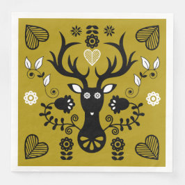 Guardanapo De Papel De Jantar Deer de Arte Folclórica Moderna