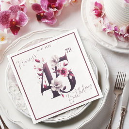 Guardanapo De Papel De Jantar Delicar Floral Personalizável 45.º Aniversário