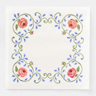 Guardanapo De Papel De Jantar Desenho de Rosa Mediterrânea