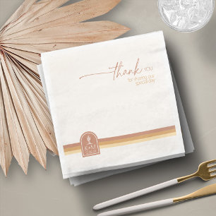 Guardanapo De Papel De Jantar Desert Vibes Wedding Obrigado Terra Cotta ID1019