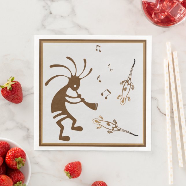 Guardanapo De Papel De Jantar Deserto de Música do Sudoeste Kokopelli Napkins (Insitu)
