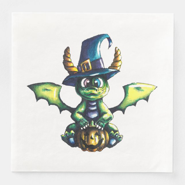 Guardanapo De Papel De Jantar Design de Dragão de Halloween (Frente)