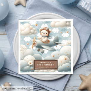 Guardanapo De Papel De Jantar Design do Piloto do Urso de Teddy Chá de fraldas N