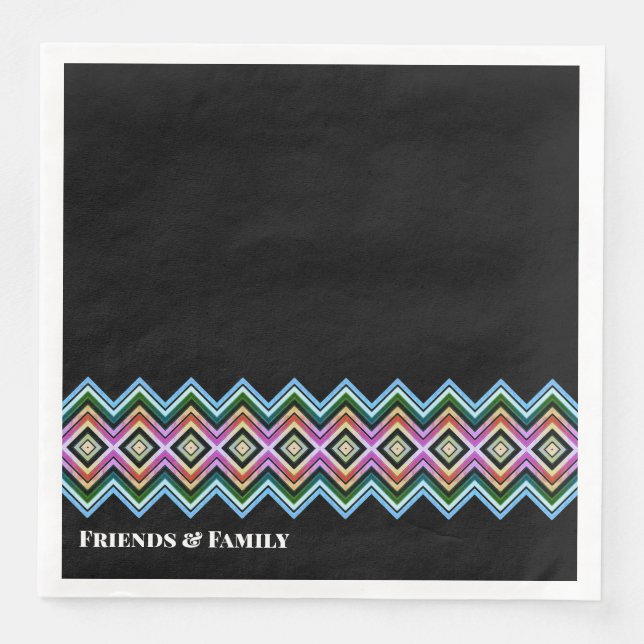 Guardanapo De Papel De Jantar Designer de Negrito Colorido (Frente)