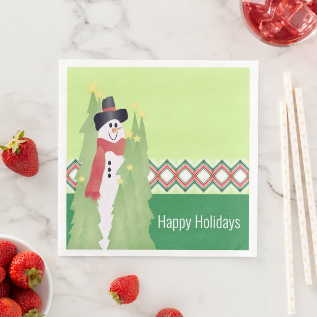 Guardanapo De Papel De Jantar Designer de Snowman Festivo (Insitu)