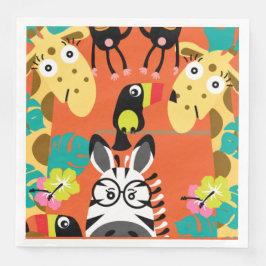 Guardanapo De Papel De Jantar Desperdício de animais da selva