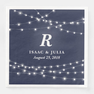 Guardanapo De Papel De Jantar Dia de Casamento Personalizado da Cadeia de Luzes