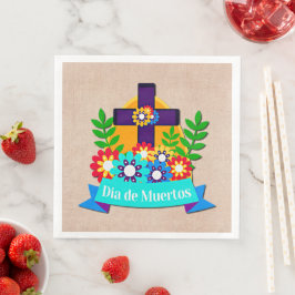 Guardanapo De Papel De Jantar Dia dos Crianças da Família Cruzada de Flores Mort