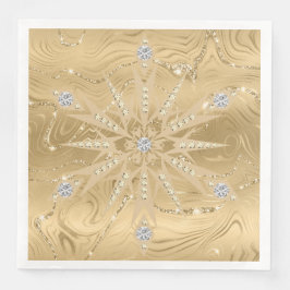 Guardanapo De Papel De Jantar Diamante de Floco de Neve Dourado de luxo
