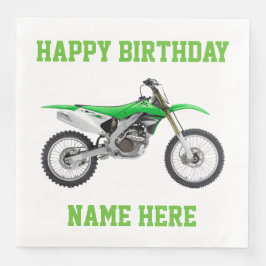 Guardanapo De Papel De Jantar Dirt Bike Green Birday Sport Napkins
