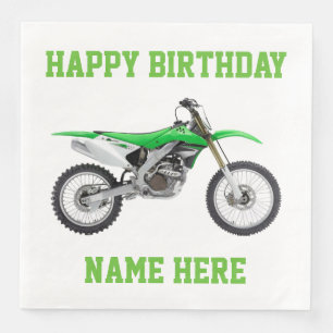 Guardanapo De Papel De Jantar Dirt Bike Green Birday Sport Napkins