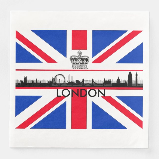 Guardanapo De Papel De Jantar Documento sobre temas Skyline da Union Jack London (Frente)
