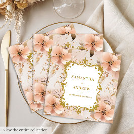 Guardanapo De Papel De Jantar Dourado Casamento de Boho com Blush Único Napkins