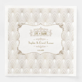 Guardanapo De Papel De Jantar Dourado Excelente Fleur-de-lis Gatsby 20s Casament