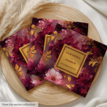 Dourado Janto Casamento Burgundy Gorgeous Napkins 