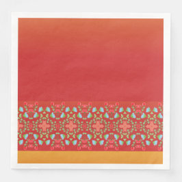 Guardanapo De Papel De Jantar Dourado Laranja E Vermelho