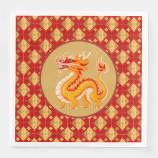 Guardanapo De Papel De Jantar Dragão Dourado