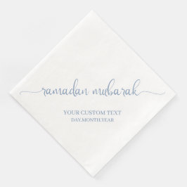 Guardanapo De Papel De Jantar Dusty Blue Ramadan Mubarak Personalizado