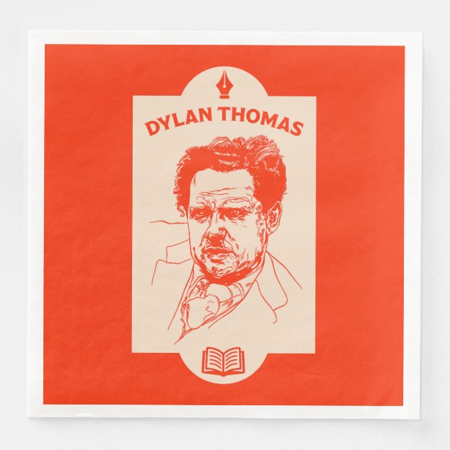 Guardanapo De Papel De Jantar Dylan Thomas Welsh Poet (Frente)