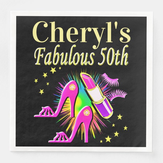 GUARDANAPO DE PAPEL DE JANTAR É A SUA FABULOSA 50ª DESIGN PERSONALIZADA (Frente)