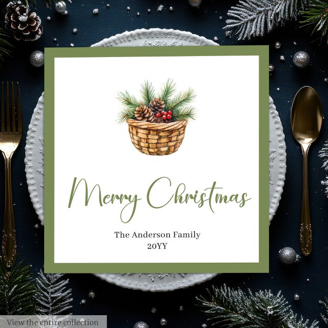 Guardanapo De Papel De Jantar Earthy Boho Botanical Christmas Bouquet Table  (Earthy Boho Botanical Christmas Bouquet Table Napkins)