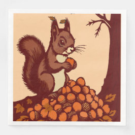 Guardanapo De Papel De Jantar 🐿️ Écureuil d'Automne – Lot de 50