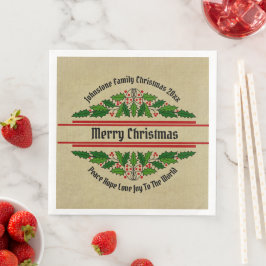 Guardanapo De Papel De Jantar Editar Nome Texto Correspondente ao Natal 20xx Aze