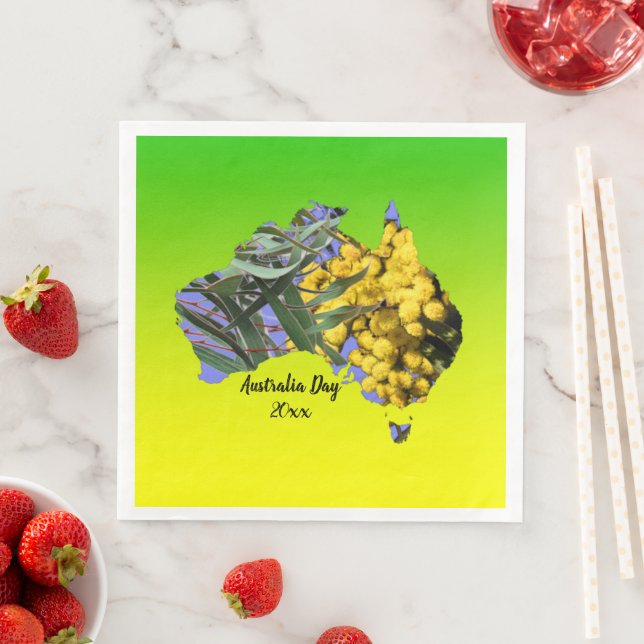 Guardanapo De Papel De Jantar Editar Texto Austrália Goma Folha Folha Jantada Wa (Insitu)