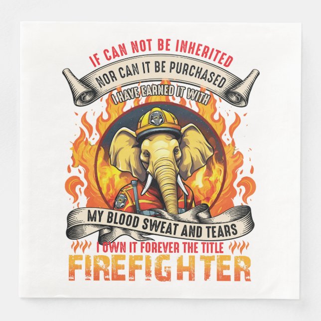 Guardanapo De Papel De Jantar Elefante de Bombeiro (Frente)