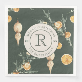 Guardanapo De Papel De Jantar Elegância Festiva De Inverno: Monograma De Cores A