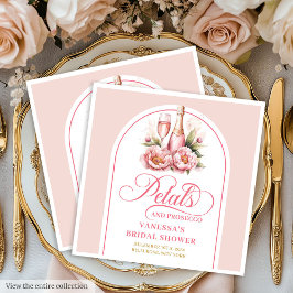 Guardanapo De Papel De Jantar Elegant Blush Petals and Prosecco Custom Napkins
