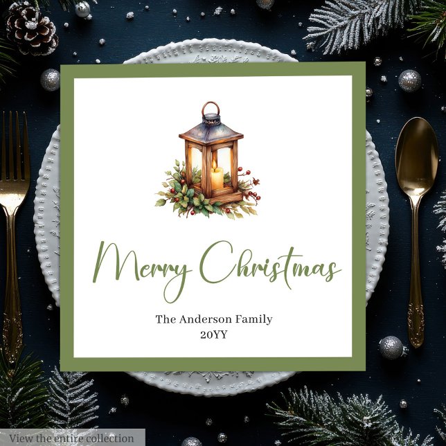 Guardanapo De Papel De Jantar Elegant Bohemian Rustic Christmas Lantern Napkins (Elegant Bohemian Rustic Christmas Lantern Napkins)