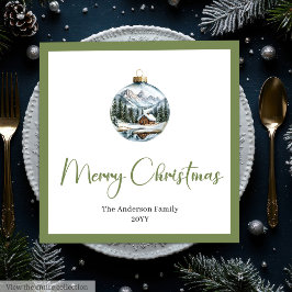 Guardanapo De Papel De Jantar Elegant Boho Christmas Scene Botanical Dinner 