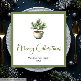 Guardanapo De Papel De Jantar Elegant Boho Minimalist Christmas Tree Table 