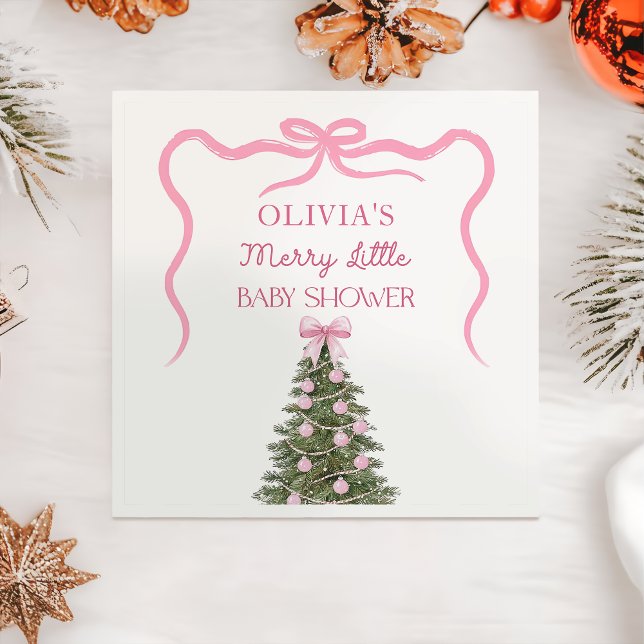Guardanapo De Papel De Jantar Elegant Bow Christmas Tree Party Napkin (Criador carregado)