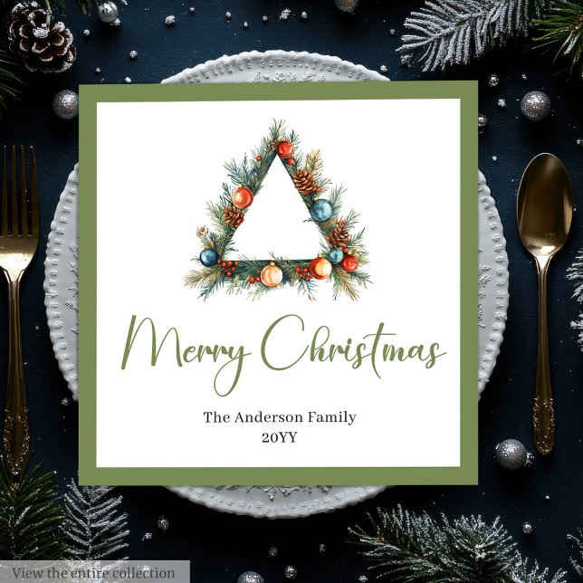 Guardanapo De Papel De Jantar Elegant Cozy Boho Scandinavian Pine Wreath Dinner (Elegant Boho Scandinavian Pine Wreath Dinner Napkins)